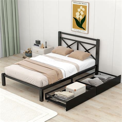 metal storage bed